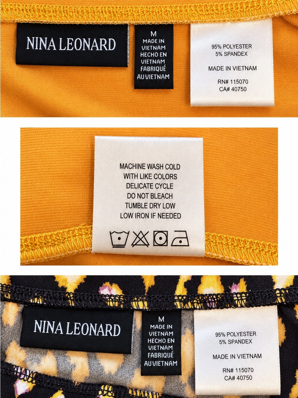 Nina Leonard Medium Pull-On Pants Bundle of 2 Orange and Abstract Print - Picture 2 of 5
